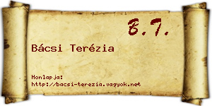 Bácsi Terézia névjegykártya